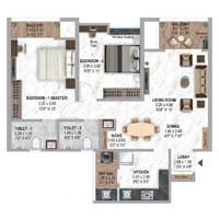 Krisala 41 Luxovert Tathawade 2 BHK Floor Plan Image
