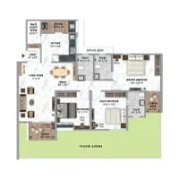 Krisala 41 Luxovert Tathawade 3 BHK Floor Plan Image