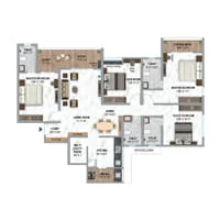Krisala 41 Luxovert Tathawade 4 BHK Floor Plan Image
